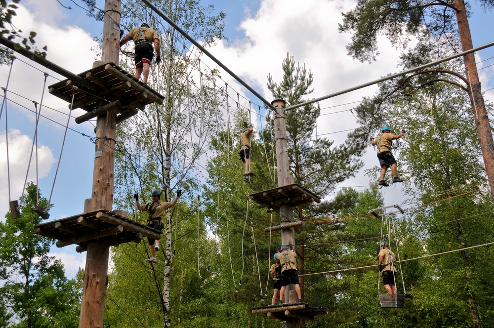 NJ Air National Guard on the Ropes Course at Grafenwoehr Training Area, Germany