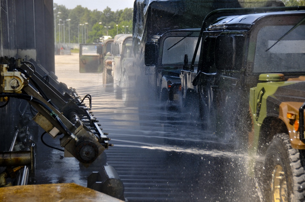 Humvee wash down at graf