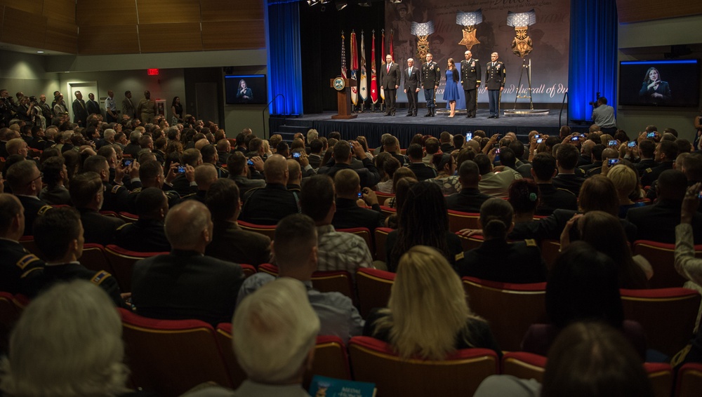 Medal of Honor Recipient Former Staff Sgt. Ryan Pitts, Hall of Heroes Induction Ceremony
