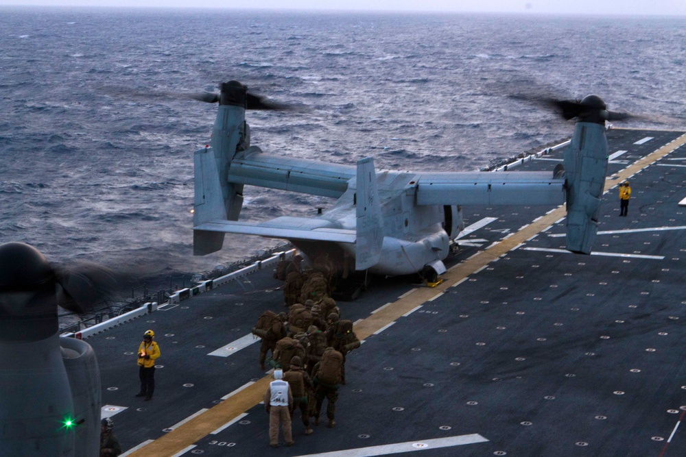 Marines, Sailors launch to conduct first mission ashore from USS America