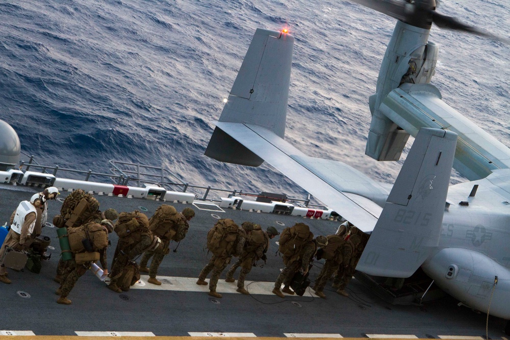 Marines, Sailors launch to conduct first mission ashore from USS America