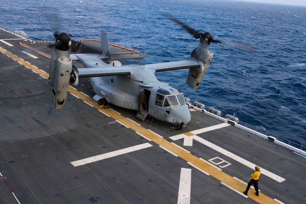 Marines, Sailors launch to conduct first mission ashore from USS America
