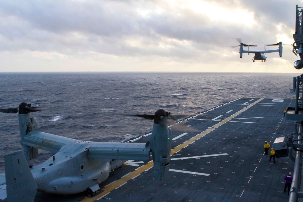 Marines, Sailors launch to conduct first mission ashore from USS America
