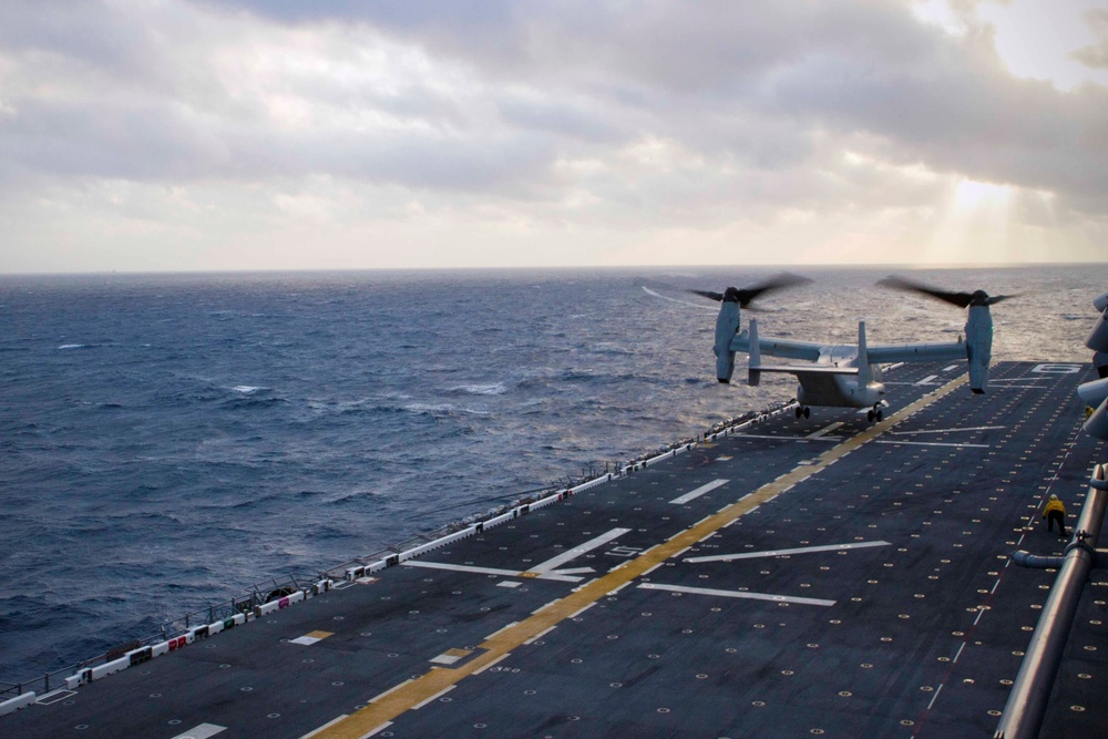 Marines, Sailors launch to conduct first mission ashore from USS America