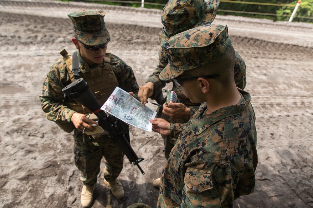 CLC-36 practices land navigation skills at Camp Fuji during Exercise Dragon Fire 2014