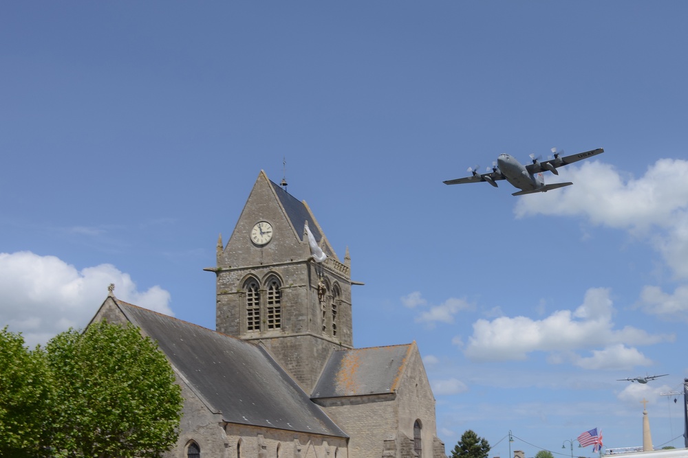 Georgia Air Guard honors D-Day Vets with Sainte Mère Eglise flyover