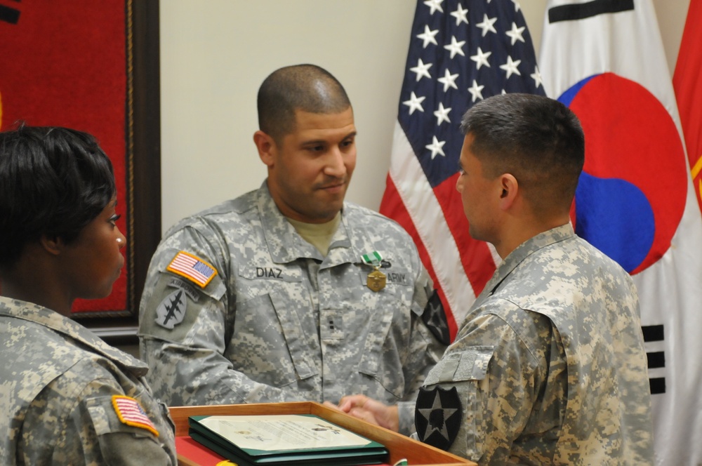Chief Warrant Officer 2 Diaz is awarded