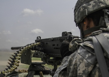 A first-time M2 machine gun firer