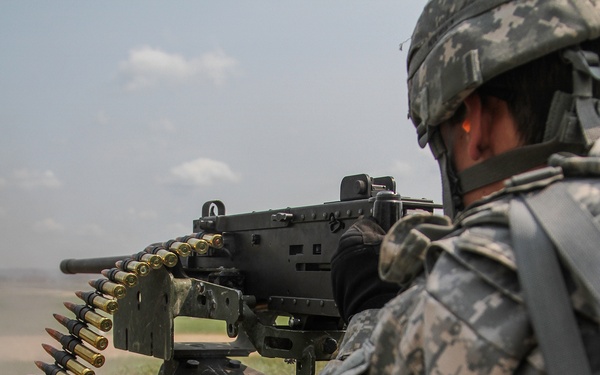 A first-time M2 machine gun firer