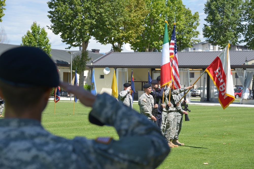 Ceremony marks first change of command for USARAF’s HHBn