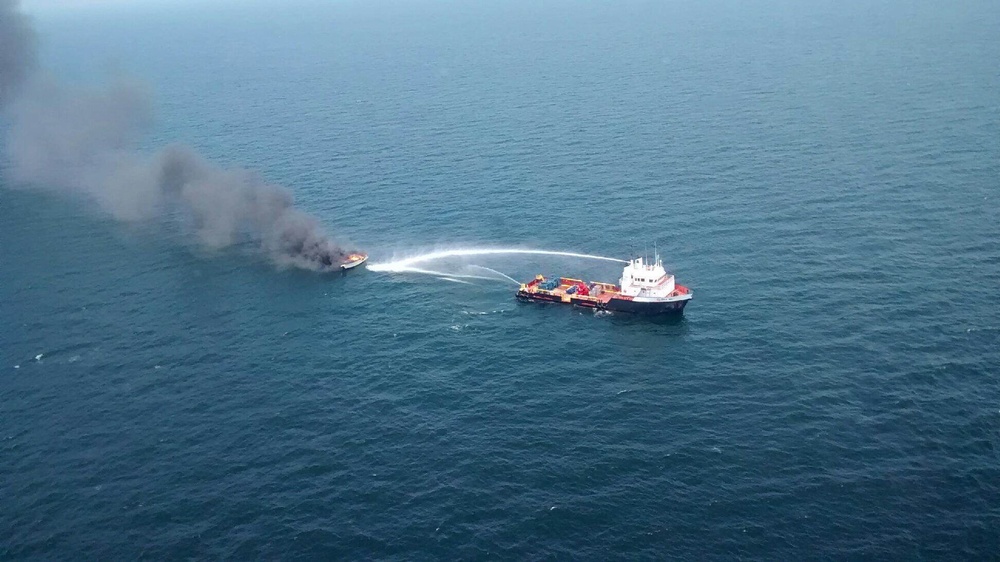 Coast Guard assists in rescue of 5 from burning boat near Petit Bois Island