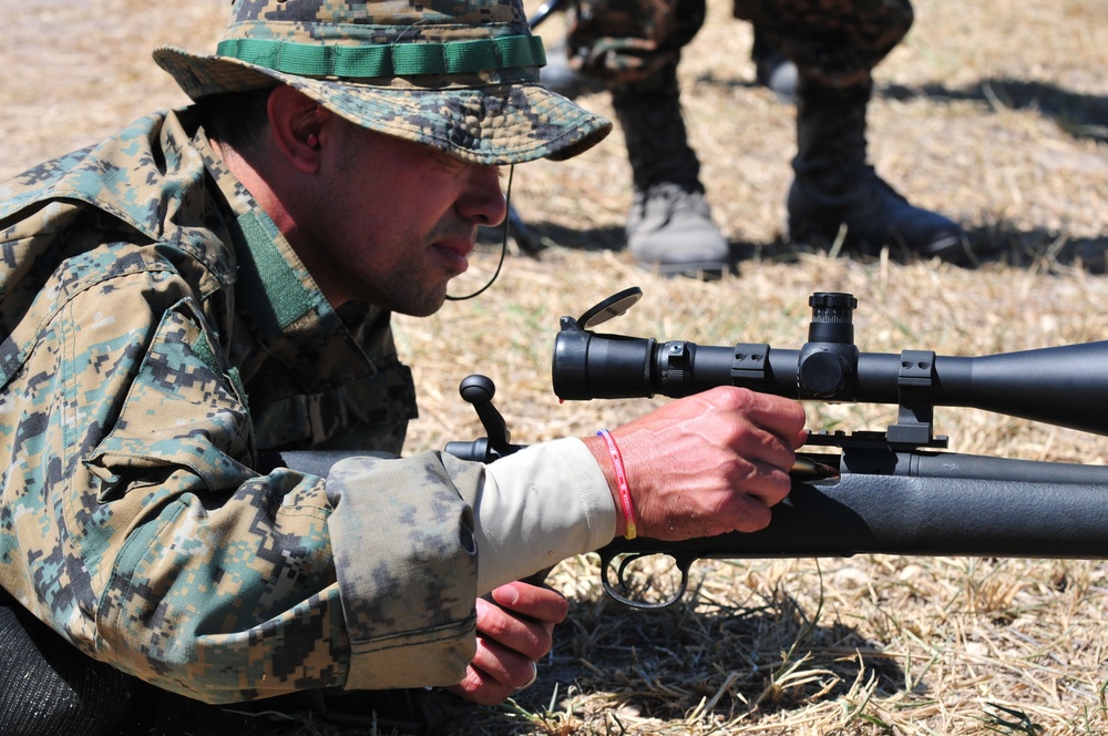 Snipers take aim during targets of opportunity event during Fuerzas Comando 2014