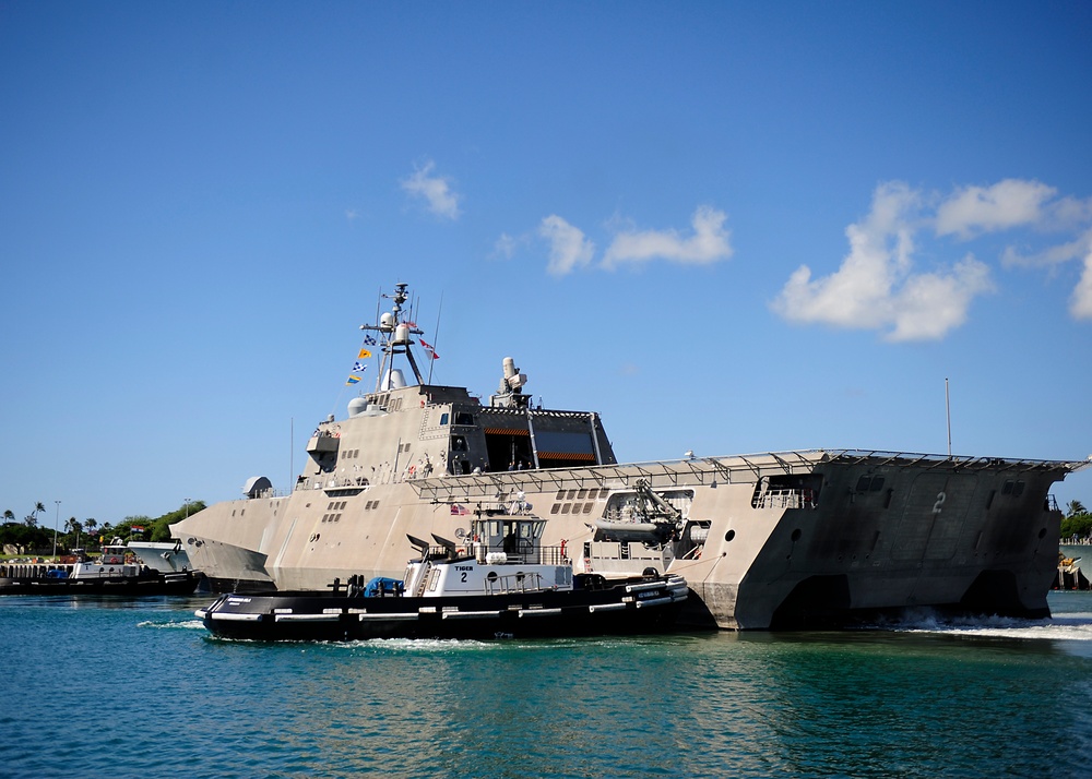 USS Independence returns from the at-sea phase of RIMPAC 2014