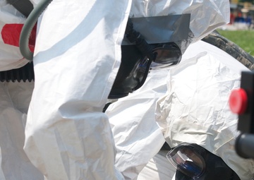 Medics treat simulated injured civilians