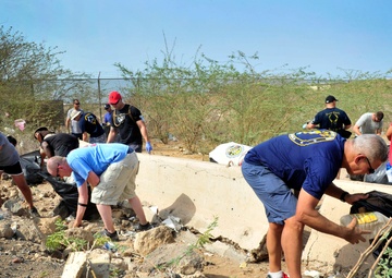 Camp Lemonnier CPO 365 Sailors clean up local community