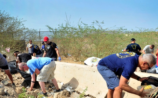 Camp Lemonnier CPO 365 Sailors clean up local community