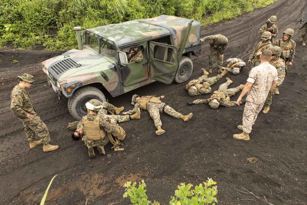 CLC-36 conduct IED lane training at Camp Fuji during Exercise Dragon Fire 2014