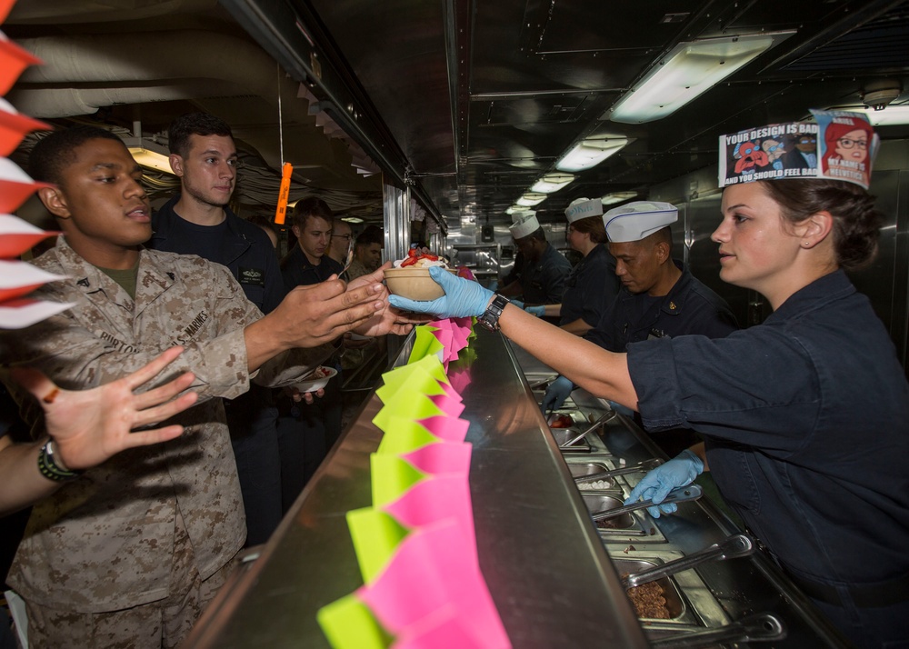 Mesa Verde Marines and Sailors relax with ice cream, live music