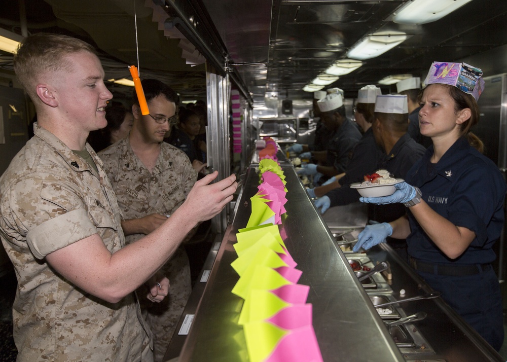 Mesa Verde Marines and Sailors relax with ice cream, live music