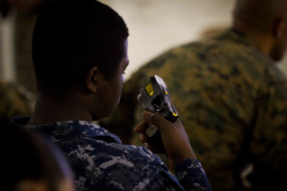 USS America learns about non-lethal weapons