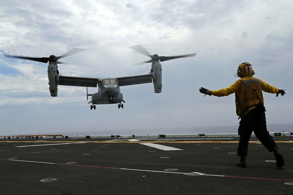 11th MEU conducts flight deck operations as they depart San Diego