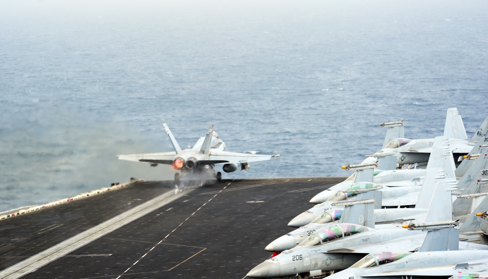 USS George H.W. Bush flight deck operations