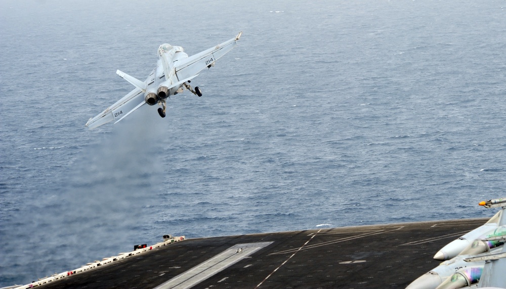 USS George H.W. Bush flight deck operations