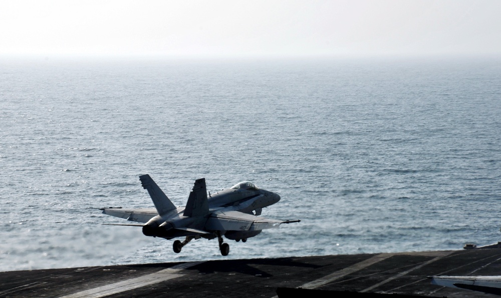 USS George H.W. Bush flight deck operations