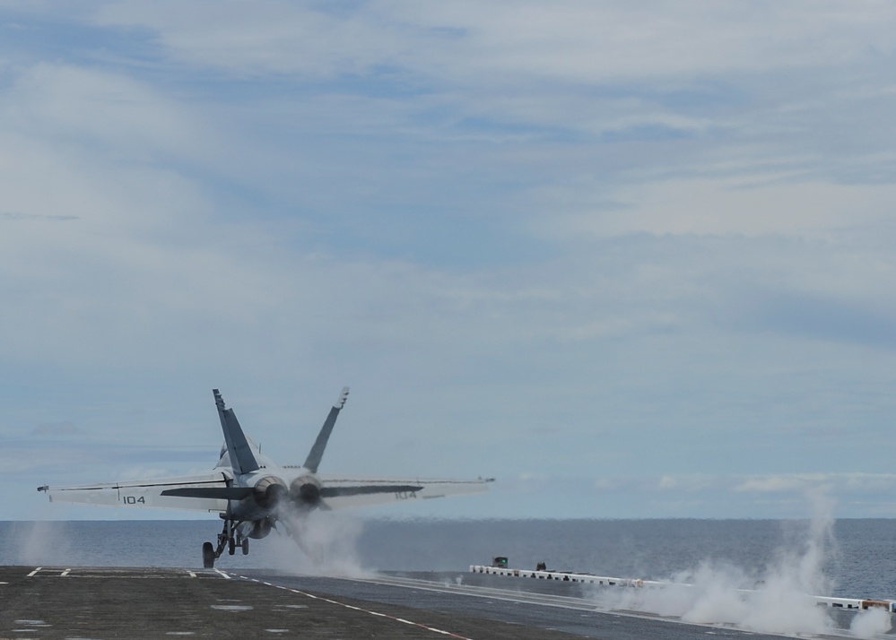 USS Nimitz flight deck activity