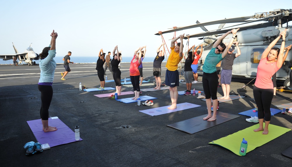 Yoga aboard USS George H.W. Bush