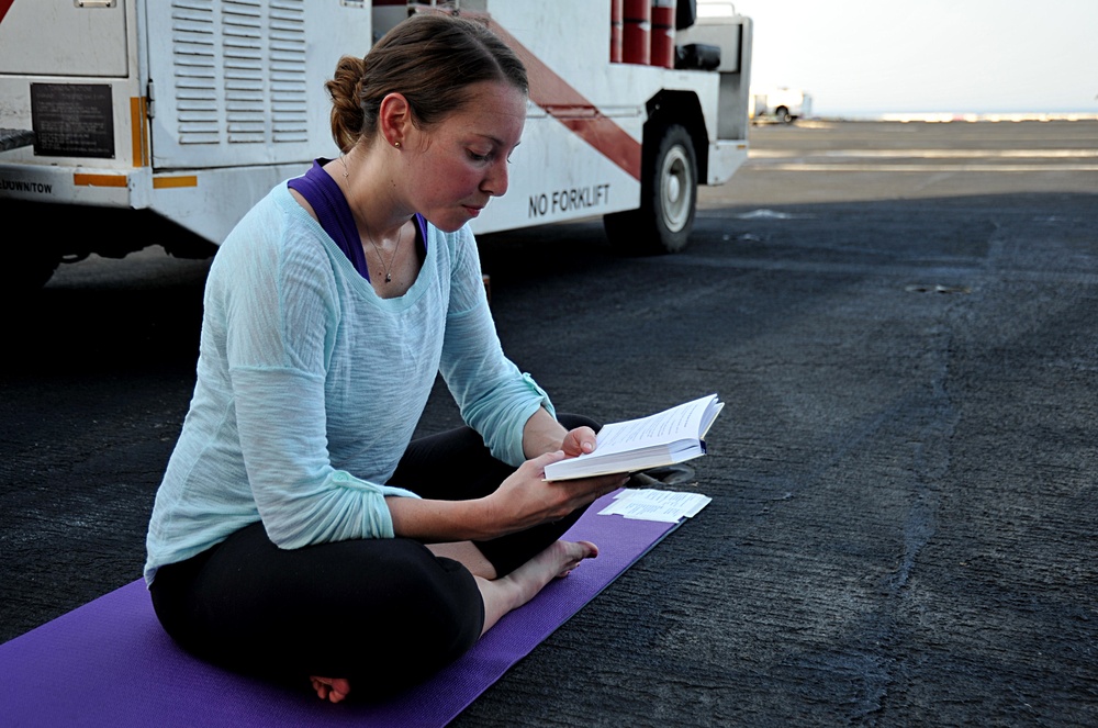 Yoga aboard USS George H.W. Bush