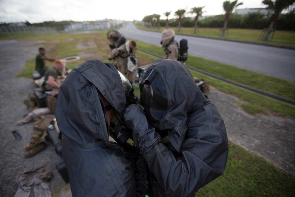 31st MEU Marines suit up for CBRN exercise