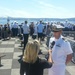 Lt. Dru Nelson, Everett, Wash., native and command chaplain aboard USS Chancellorsville (CG 62), conducts an interview with a local television reporter during the Seattle Seafair Fleet Week Parade of Ships
