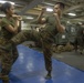 Marines perform martial arts training aboard Mesa Verde