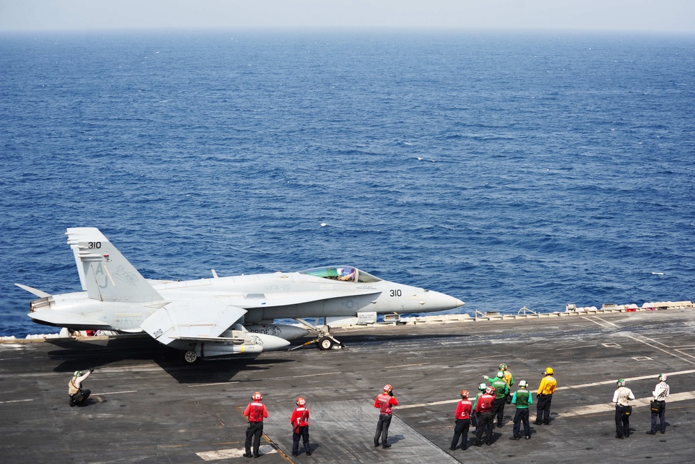 USS George H.W. Bush flight deck operations