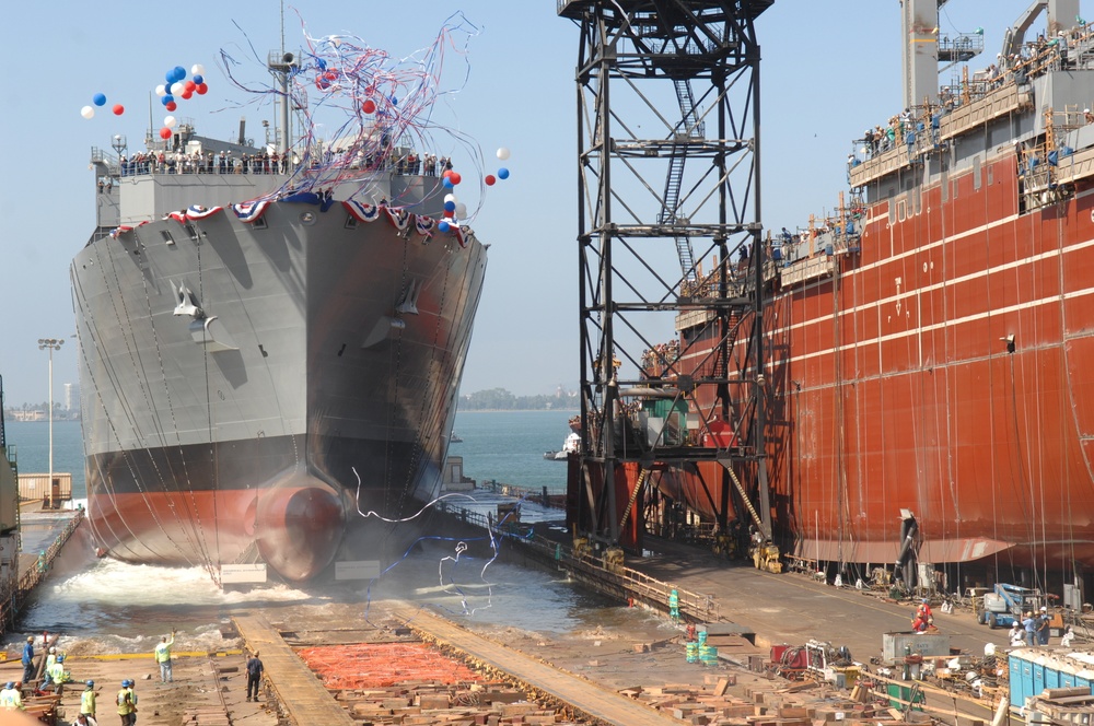 USNS Carl Brashear christening and launch ceremony