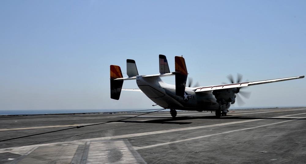 Aboard aircraft carrier USS George H.W. Bush