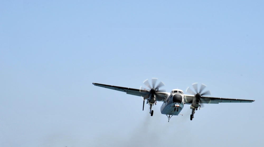 Aboard the aircraft carrier USS George H.W. Bush (CVN 77)