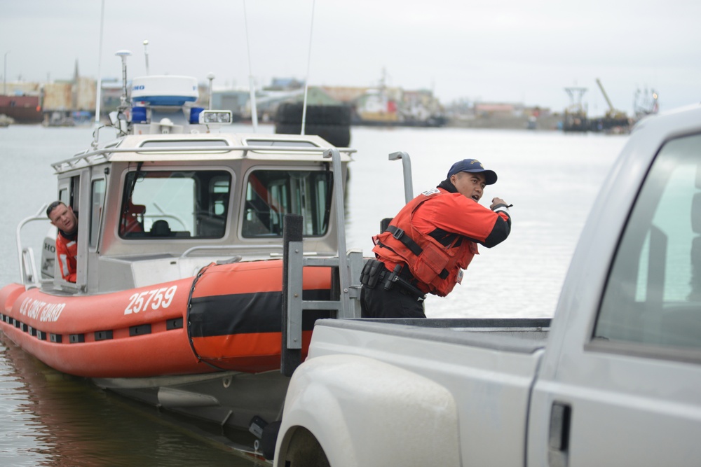 Coast Guard launches boat in Nome, Alaska