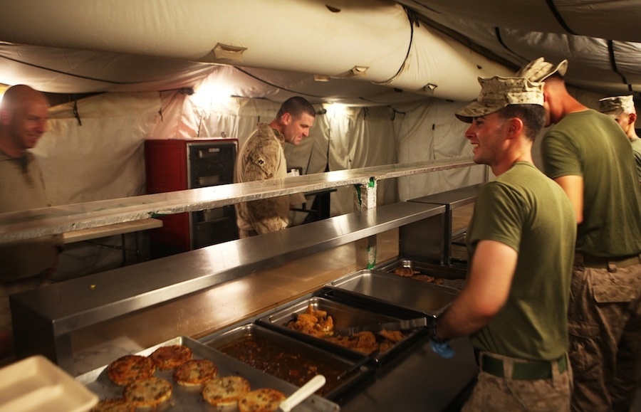 Food service Marines offer homemade meals aboard Camp Dwyer, Afghanistan