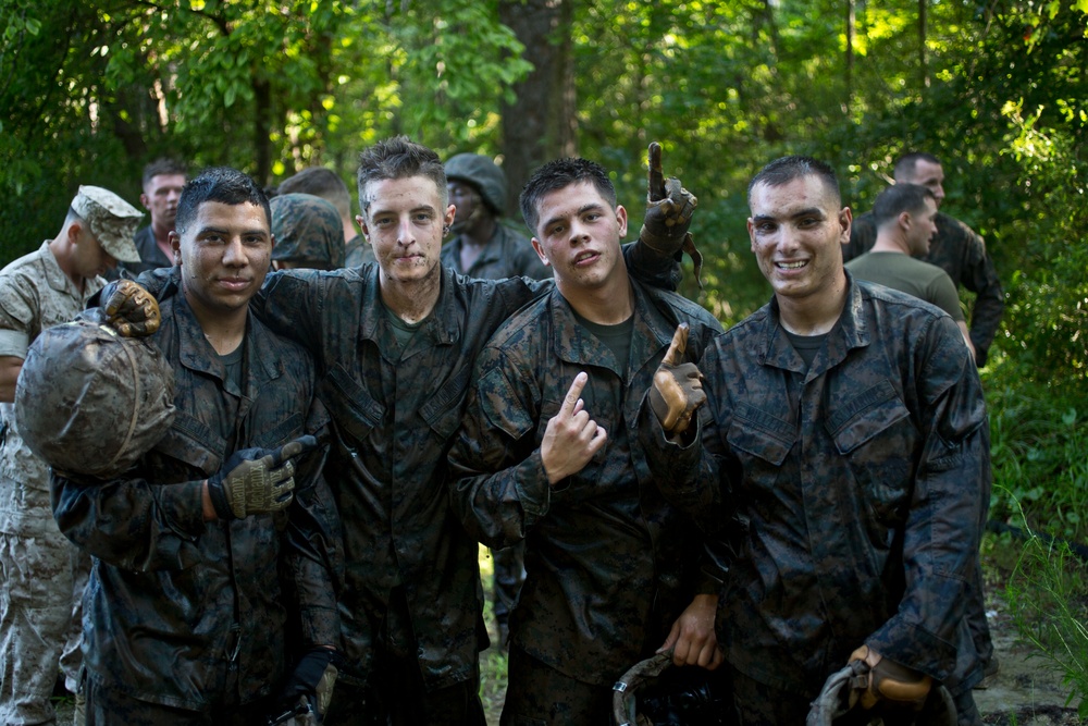 2nd Battalion, 2nd Marines test strength and teamwork in endurance course