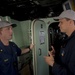 Brazilian naval officers and marines aboard USS America