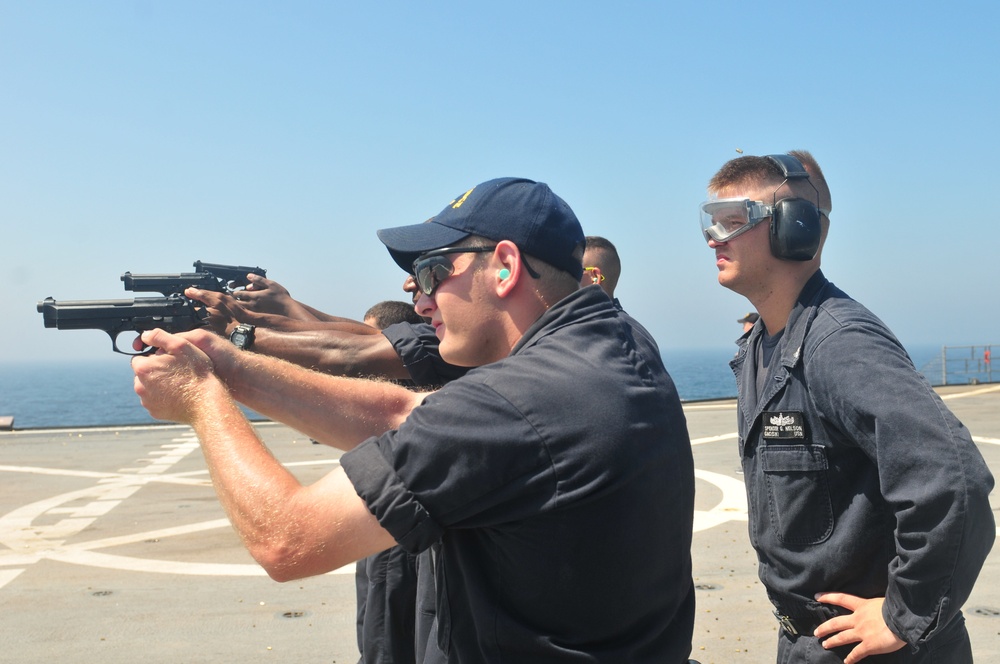 USS Blue Ridge Sailors M9 practice