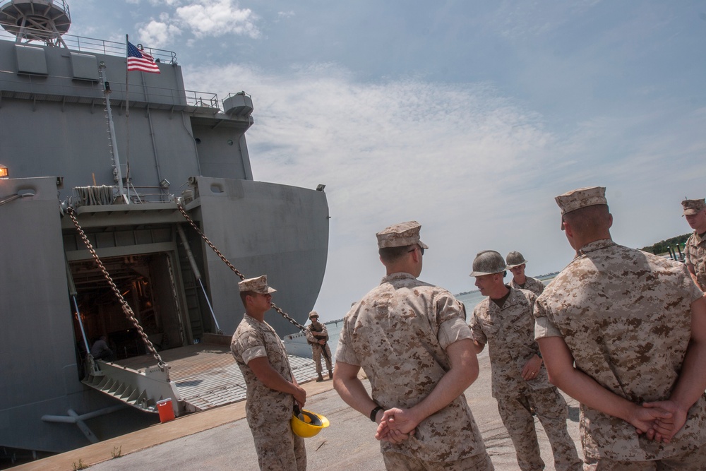 Logistics Marines take tour of USNS Wright