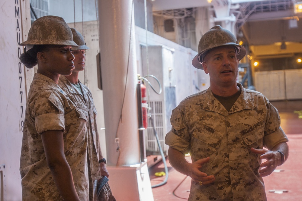 Logistics Marines take tour of USNS Wright