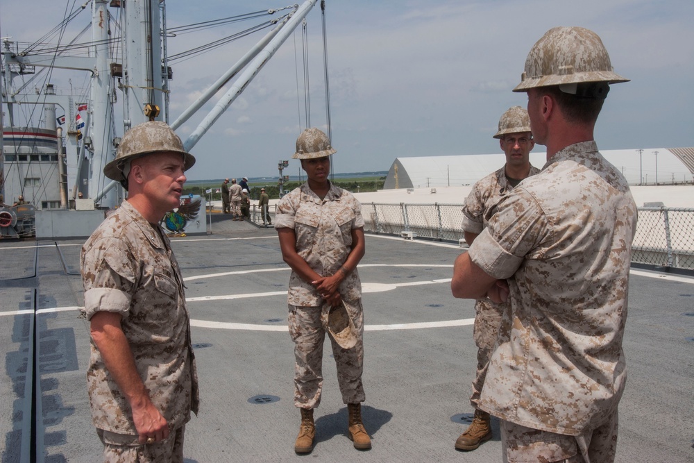 Logistics Marines take tour of USNS Wright