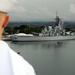 USS Peleliu passes the USS Missouri Memorial