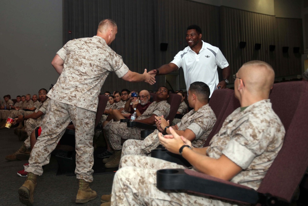 Herschel Walker visits Marine Corps Air Station Beaufort