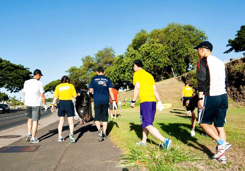 Japanese Sailors organized joint base cleanup