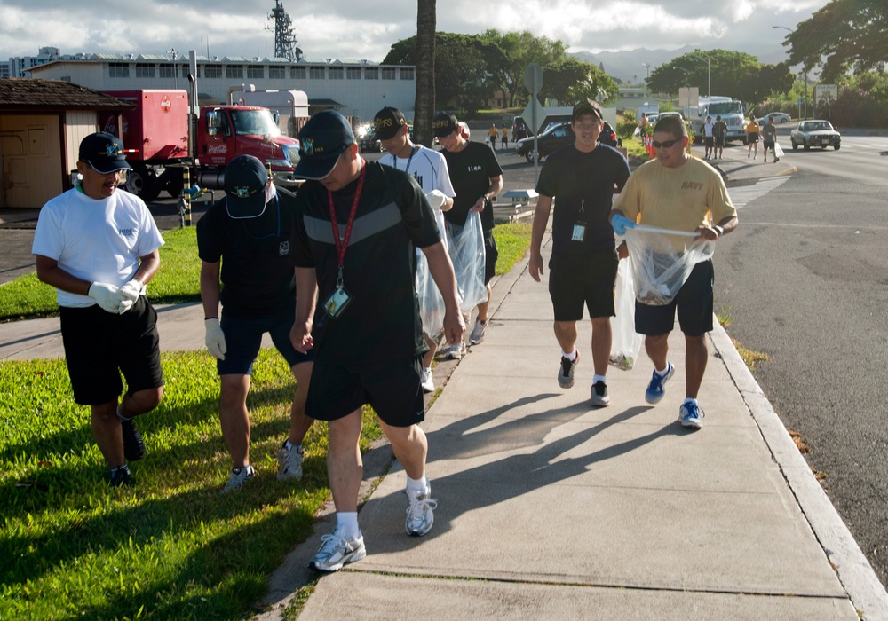 Japanese Sailors organized joint base cleanup